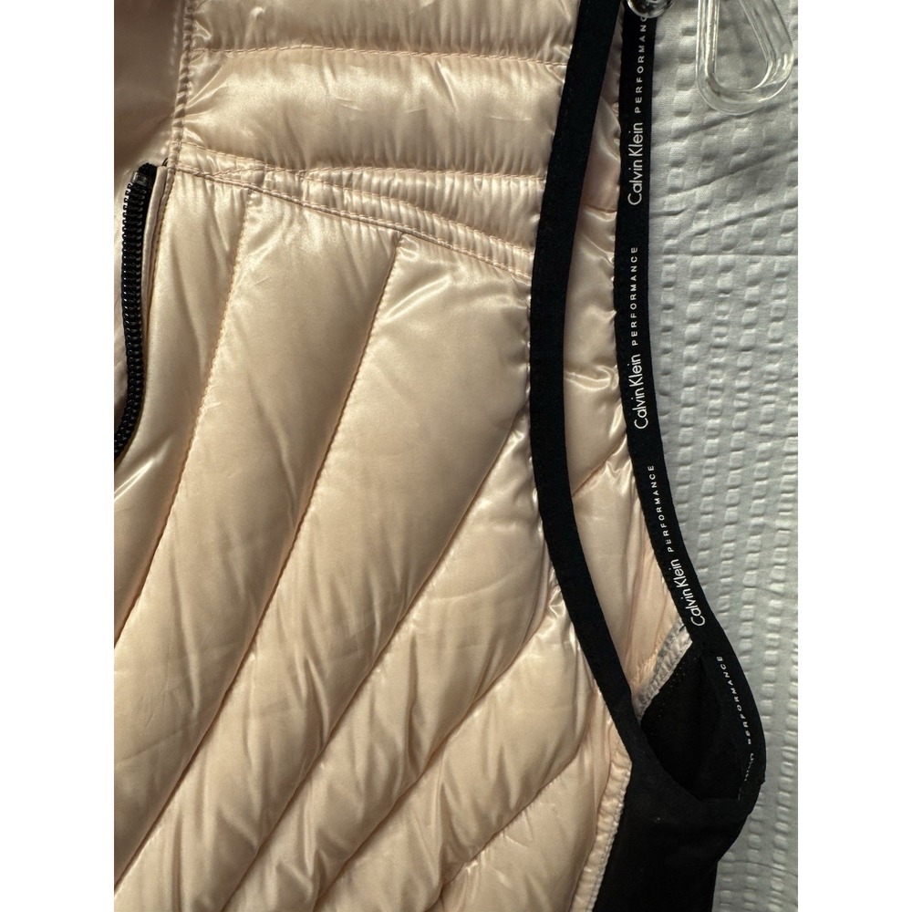 Calvin Klein Women's Pink Black Performance‎ Puffer Quilted Vest Premium Down XL - Picture 7 of 14